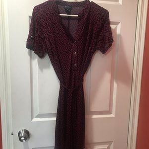 Summer dress magenta and navy blue